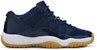 (Ayah Sekolah) Air Jordan 11 Retro Rendah 'Navy Gum' 528896-405
