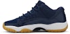 (Ayah Sekolah) Air Jordan 11 Retro Rendah 'Navy Gum' 528896-405