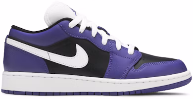 (Grade School) Air Jordan 1 Low 'Black Court Purple' 553560-501 (Grade School) Air Jordan 1 Low 'Black Court Purple' 553560-501