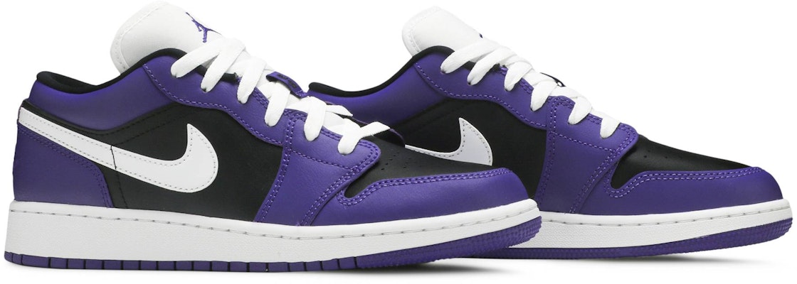 (Kanak-Kanak) Air Jordan 1 Low 'Hitam Ungu Court' 553560-501 Cheap (Kanak-Kanak) Air Jordan 1 Low 'Hitam Ungu Court' 553560-501
