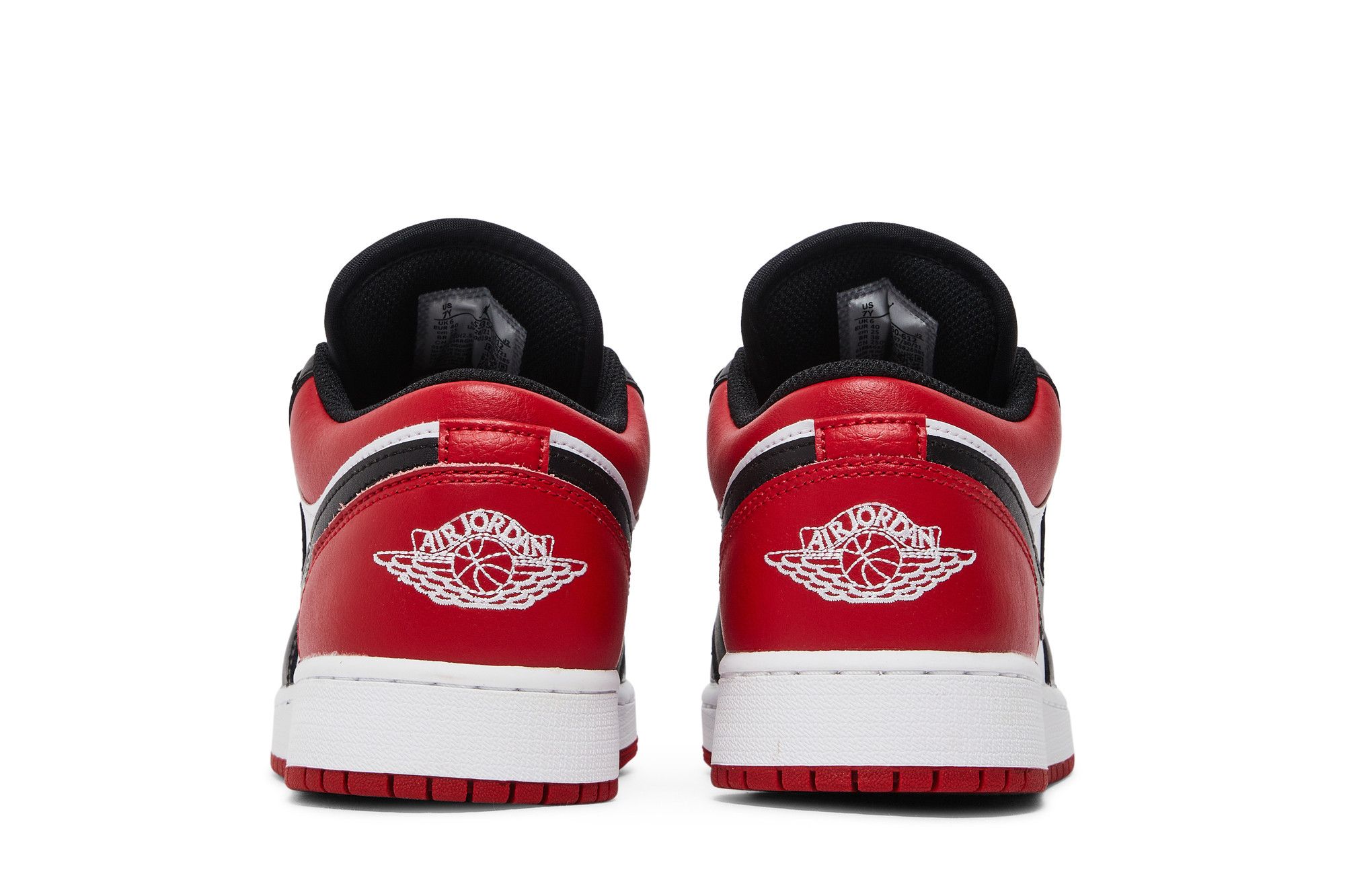Sizing Air Jordan 1 Low 'Bred Toe' (Anak Sekolah) 553560-612