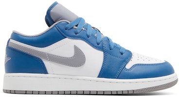 (Grade School) Air Jordan 1 Low 'True Blue Cement' 553560-412 (Grade School) Air Jordan 1 Low 'True Blue Cement' 553560-412