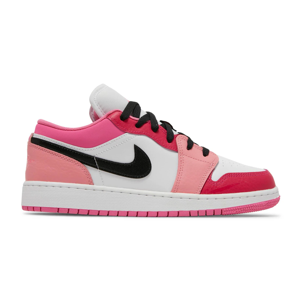 Low top pink and white jordans hot sale