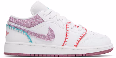 (Grade School) Air Jordan 1 Low White Light Bordeuax DM9037-100 (Grade School) Air Jordan 1 Low White Light Bordeuax DM9037-100