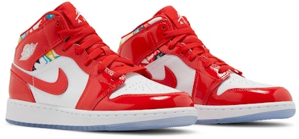 (小童款) Air Jordan 1 Mid '巴塞罗那毛衣红漆皮' DC7248-600 Cheap (小童款) Air Jordan 1 Mid '巴塞罗那毛衣红漆皮' DC7248-600