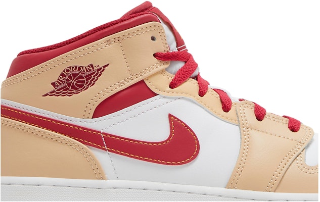 (Tingkat Sekolah) Air Jordan 1 Mid 'Beige Merah' 554725-201 Order (Tingkat Sekolah) Air Jordan 1 Mid 'Beige Merah' 554725-201
