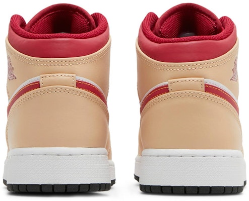 (Tingkat Sekolah) Air Jordan 1 Mid 'Beige Merah' 554725-201 Details for (Tingkat Sekolah) Air Jordan 1 Mid 'Beige Merah' 554725-201