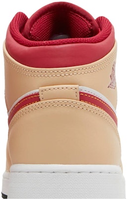 (Tingkat Sekolah) Air Jordan 1 Mid 'Beige Merah' 554725-201 Sizing (Tingkat Sekolah) Air Jordan 1 Mid 'Beige Merah' 554725-201