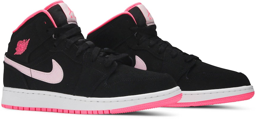 (Akid Sekolah) Air Jordan 1 Mid 'Hitam Digital Merah Jambu' 555112-066 Cheap (Akid Sekolah) Air Jordan 1 Mid 'Hitam Digital Merah Jambu' 555112-066