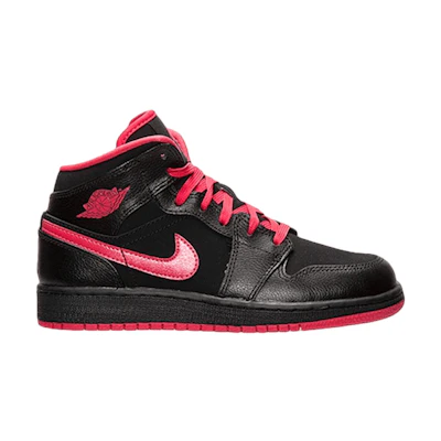 (GS) Jordan 1 Mid 'Black Fusion Red'