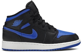 (Grade School) Air Jordan 1 Mid 'Black Hyper Royal' 554725-068
