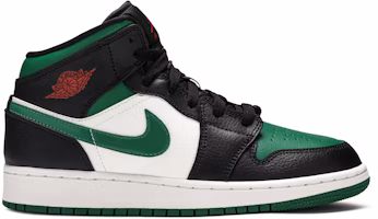 (Grade School) Air Jordan 1 Mid 'Black Pine Green' 554725-067 (Grade School) Air Jordan 1 Mid 'Black Pine Green' 554725-067