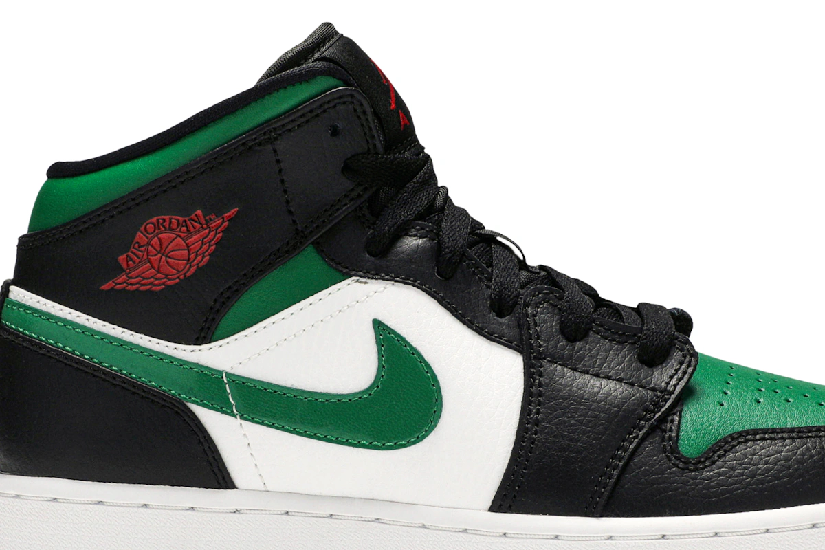 (Grade School) Air Jordan 1 Mid 'Black Pine Green' 554725-067