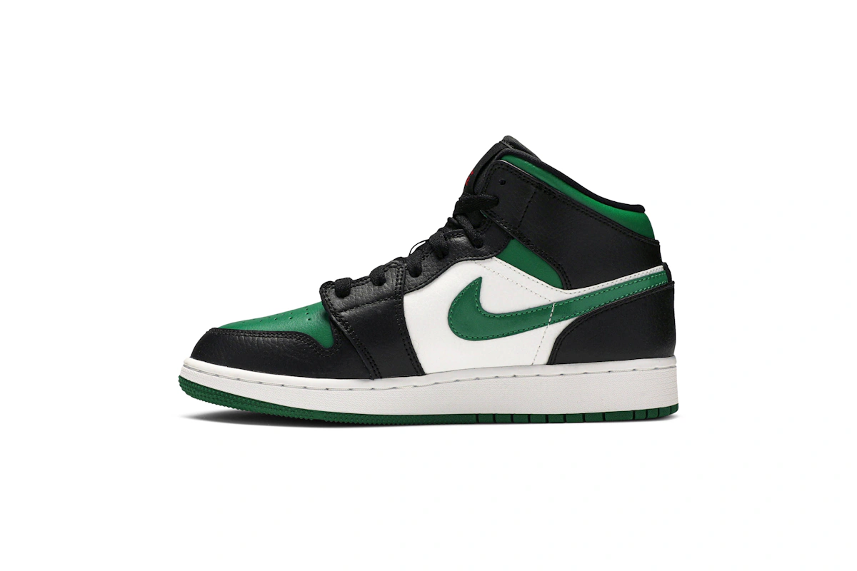 (Grade School) Air Jordan 1 Mid 'Black Pine Green' 554725-067