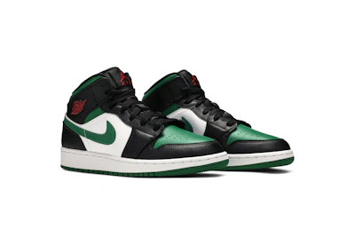 (Grade School) Air Jordan 1 Mid 'Black Pine Green' 554725-067