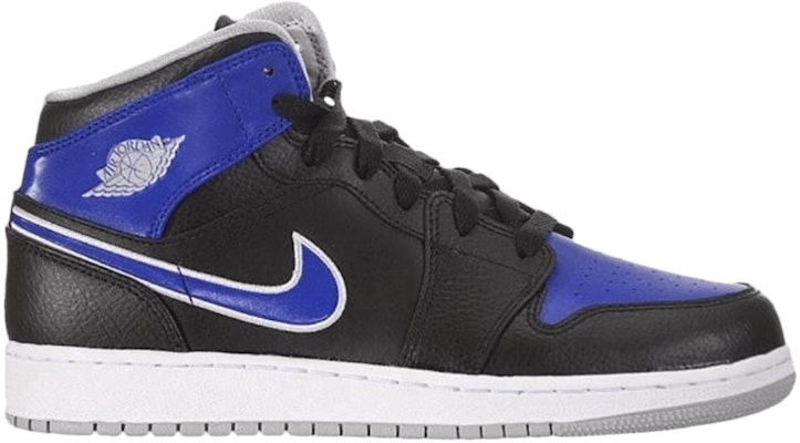 (Grade School) Air Jordan 1 Mid 'Black Royal' 554725-007 Buy (Grade School) Air Jordan 1 Mid 'Black Royal' 554725-007