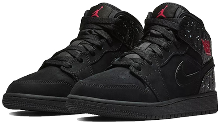 (Kanak-Kanak Sekolah) Air Jordan 1 Mid 'Hitam Rush Pink' 555112-001 Lookbook (Kanak-Kanak Sekolah) Air Jordan 1 Mid 'Hitam Rush Pink' 555112-001