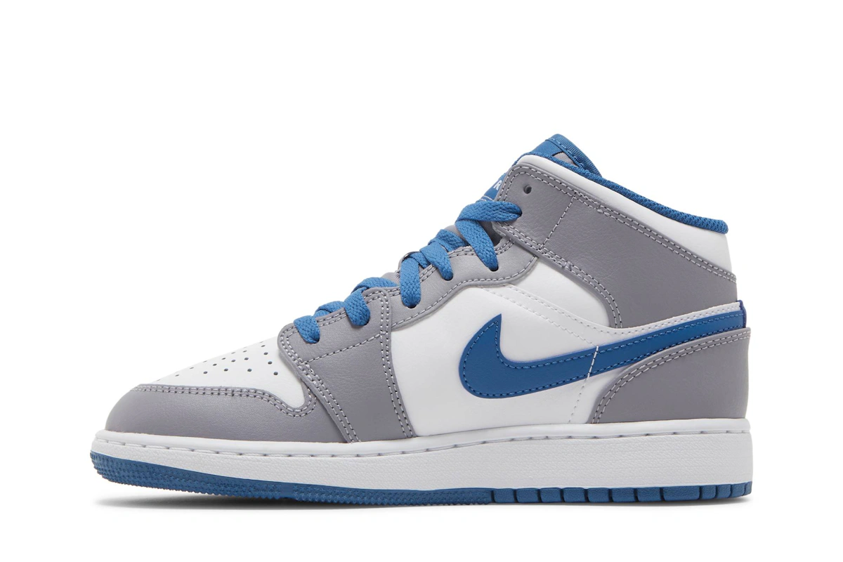 (Grade School) Air Jordan 1 Mid 'Cement True Blue' DQ8423-014