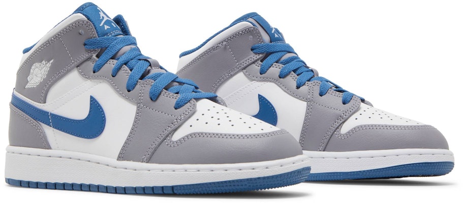 (Grade School) Air Jordan 1 Mid 'Cement True Blue' DQ8423-014 Cheap (Grade School) Air Jordan 1 Mid 'Cement True Blue' DQ8423-014