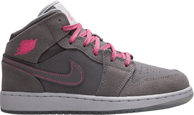 (Kanak-Kanak) Air Jordan 1 Mid 'Kelabu Gelap Merah Jambu Terang' 555112-017 Buy (Kanak-Kanak) Air Jordan 1 Mid 'Kelabu Gelap Merah Jambu Terang' 555112-017