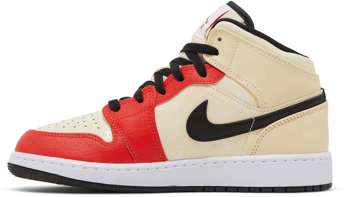 (Kanak-Kanak) Air Jordan 1 Mid 'Pertandingan Dunk' DV7012-100 Lookbook (Kanak-Kanak) Air Jordan 1 Mid 'Pertandingan Dunk' DV7012-100