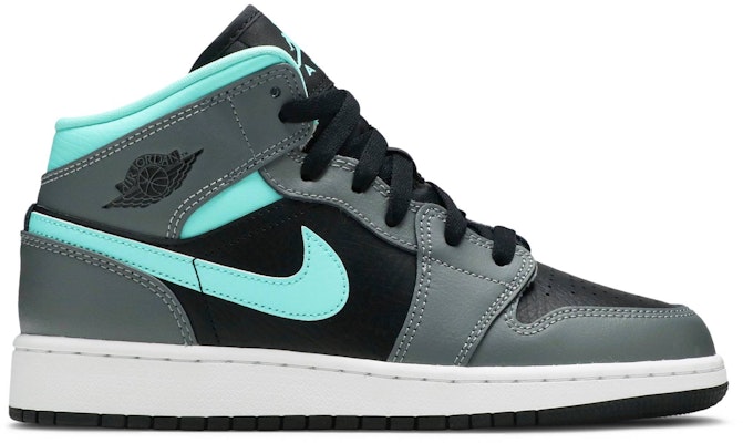 (Grade School) Air Jordan 1 Mid 'Grey Aqua' 554725-063 Buy (Grade School) Air Jordan 1 Mid 'Grey Aqua' 554725-063