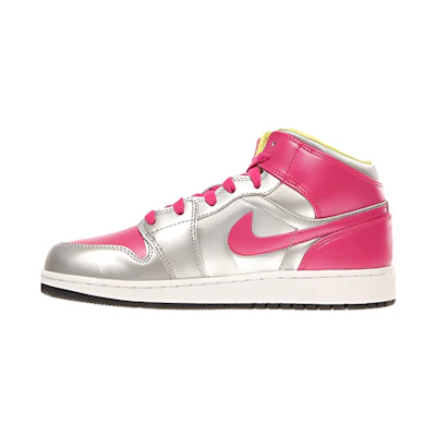 (GS) Jordan 1 Mid 'Metallic Silver Fusion Pink'