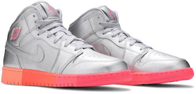 (Gred Sekolah) Air Jordan 1 Mid 'Perak Metalik Merah Jambu Crimson' 555112-006 Cheap (Gred Sekolah) Air Jordan 1 Mid 'Perak Metalik Merah Jambu Crimson' 555112-006