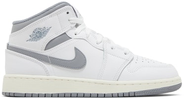 (Grade School) Air Jordan 1 Mid 'Neutral Grey' 554725-135 (Grade School) Air Jordan 1 Mid 'Neutral Grey' 554725-135
