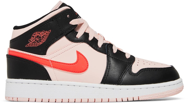 Grade School Air Jordan 1 Mid Pink Crimson 554725 604 554725