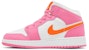 (Kanak-Kanak) Air Jordan 1 Mid 'Pinksicle Orange' DX3240-681