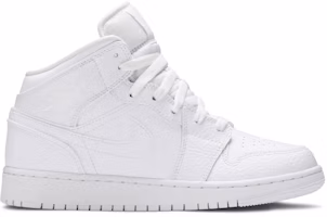(Grade School) Air Jordan 1 Mid 'Triple White' 554725-130 (Grade School) Air Jordan 1 Mid 'Triple White' 554725-130