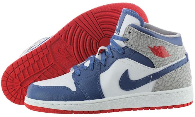 (Año Escolar) Air Jordan 1 Mid 'Azul Verdadero' 554725-107 Shop (Año Escolar) Air Jordan 1 Mid 'Azul Verdadero' 554725-107