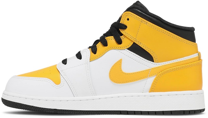 (Kanak-Kanak Sekolah) Air Jordan 1 Mid 'University Gold' 554725-170 Lookbook (Kanak-Kanak Sekolah) Air Jordan 1 Mid 'University Gold' 554725-170