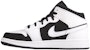 (Kanak-Kanak) Air Jordan 1 Mid 'Putih Hitam' 554725-113