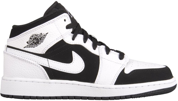 (Kanak-Kanak) Air Jordan 1 Mid 'Putih Hitam' 554725-113 Order (Kanak-Kanak) Air Jordan 1 Mid 'Putih Hitam' 554725-113