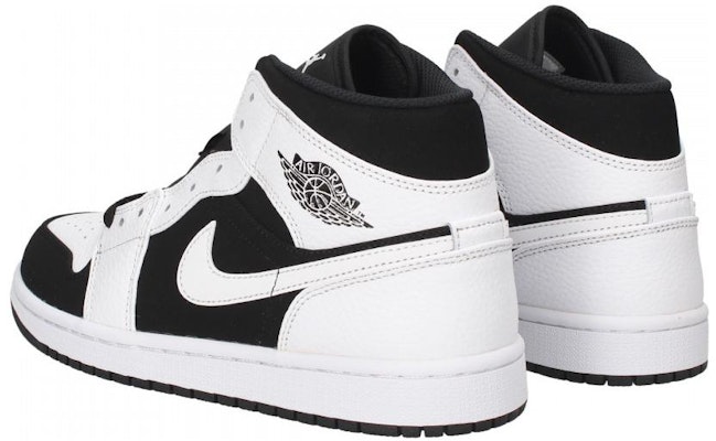 (Kanak-Kanak) Air Jordan 1 Mid 'Putih Hitam' 554725-113 Lookbook (Kanak-Kanak) Air Jordan 1 Mid 'Putih Hitam' 554725-113