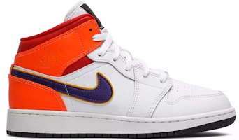 (大童款) Air Jordan 1 Mid '白色紫色青绿色' 554725-128 Buy (大童款) Air Jordan 1 Mid '白色紫色青绿色' 554725-128