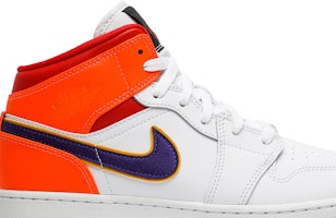 (大童款) Air Jordan 1 Mid '白色紫色青绿色' 554725-128 Order (大童款) Air Jordan 1 Mid '白色紫色青绿色' 554725-128