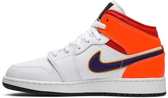 (大童款) Air Jordan 1 Mid '白色紫色青绿色' 554725-128 Lookbook (大童款) Air Jordan 1 Mid '白色紫色青绿色' 554725-128