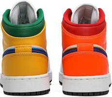 (大童款) Air Jordan 1 Mid '白色紫色青绿色' 554725-128 Details for (大童款) Air Jordan 1 Mid '白色紫色青绿色' 554725-128