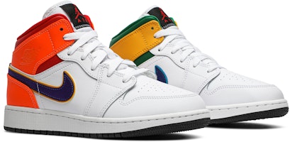 (大童款) Air Jordan 1 Mid '白色紫色青绿色' 554725-128 Cheap (大童款) Air Jordan 1 Mid '白色紫色青绿色' 554725-128