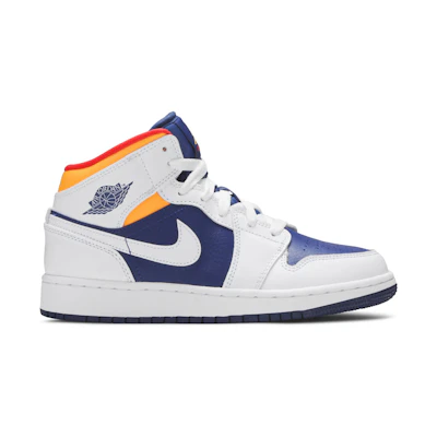 (GS) Jordan 1 Mid 'White Deep Royal Blue'