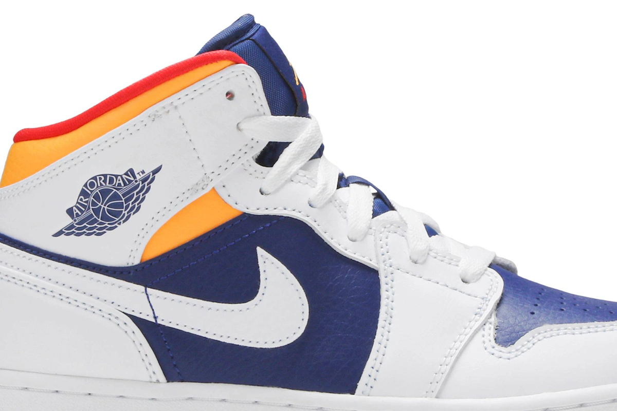 (Grade School) Air Jordan 1 Mid 'White Deep Royal Blue' 554725-131