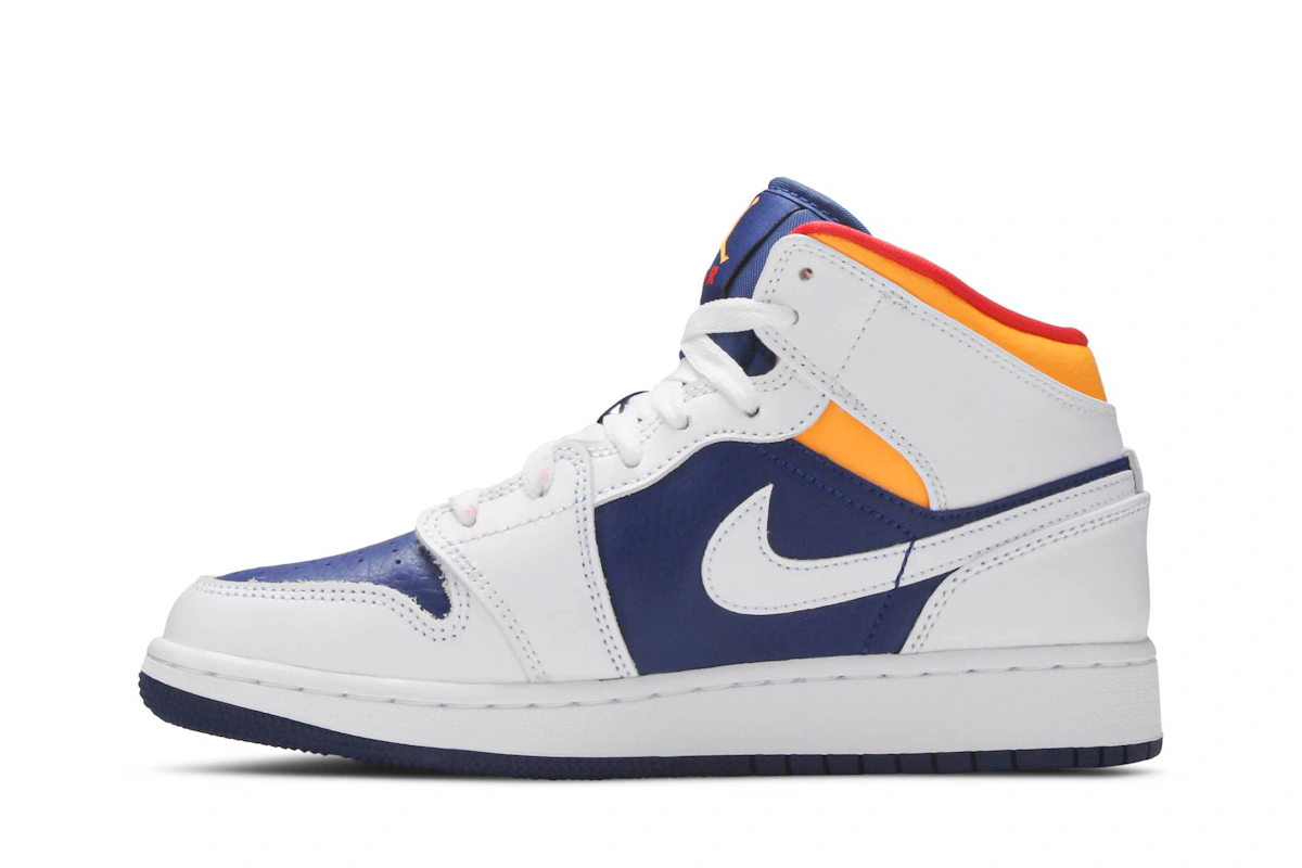 (Grade School) Air Jordan 1 Mid 'White Deep Royal Blue' 554725-131