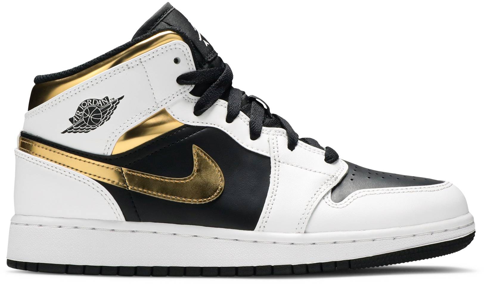 Grade School Air Jordan 1 Mid White Gold 554725 190 554725