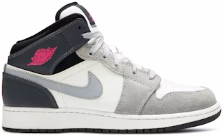 (Grade School) Air Jordan 1 Mid 'White Grey Hyper Pink' 555112-117