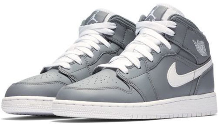 Air Jordan 1 Mid BG 'Cool Grey' (Grade School) untuk Anak-anak 554725-036 Lookbook Air Jordan 1 Mid BG 'Cool Grey' (Grade School) untuk Anak-anak 554725-036