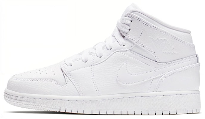 (A Escolar) Air Jordan 1 Mid BG 'Triple Blanco' 554725-129 Buy (A Escolar) Air Jordan 1 Mid BG 'Triple Blanco' 554725-129