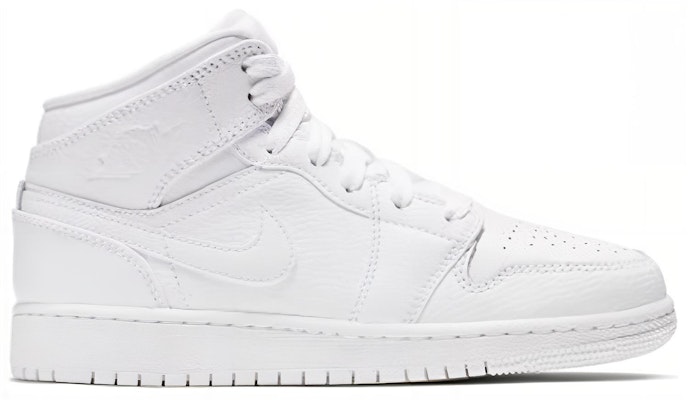 (A Escolar) Air Jordan 1 Mid BG 'Triple Blanco' 554725-129 Order (A Escolar) Air Jordan 1 Mid BG 'Triple Blanco' 554725-129